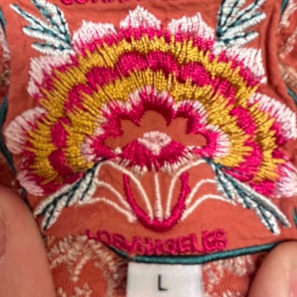 Johnny Was Embroidered Custom Bleach Dye Top - Picture 7 of 8